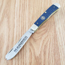 Case XX USMC Trapper Navy Pocket Knife Stainless Steel Blades Jigged Bone Handle 13195