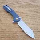 CJRB Kicker Recoil Lock Folding Knife 3.5" D2 Tool Steel Extended Tang Blade Blue-Gray Textured G10 Handle 1915BU
