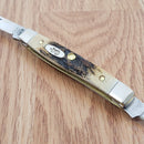 Case XX Cutlery Small Pocket Knife Stainless Steel Blades Genuine Stag Handle 00088