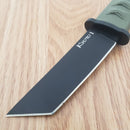 Cold Steel Kyoto II Fixed Knife 3.38" 8Cr13MoV Steel Tanto Blade Green Kray-Ex Handle 17DAODBK