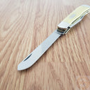 Case XX Cutlery Trapper Pocket Knife Carbon Steel Blades Smooth Yellow Synthetic Handle 00161