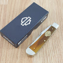 Case XX Harley Trapper Pocket Knife Stainless Steel Blades Smooth Bone Handle 52226