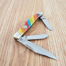 Rough Ryder Stockman Lollipop Pocket Knife Stainless Steel Clip / Sheepsfoot And Spey Blades Multi Synthetic Handle