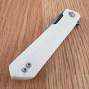 Bestech Knives Bestechman Dundee Linerlock Folding Knife 3.5" D2 Tool Steel Blade White G10 Handle
