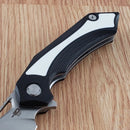 Bestech Knives Kasta Linerlock Folding Knife 3.5" 154CM Steel Blade Black And White G10 Handle