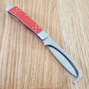 Cattleman's Cutlery Pocket Knife 3Cr13 Steel Blades Red Delrin/Stainless Handle