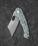 Bestech Knives Skirmish Linerlock Folding Knife 3.25" Damascus Steel Blade White / Black Damascus G10 Handle