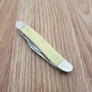 Case XX Cutlery Pen Pocket Knife Carbon Steel Blades Yellow Synthetic Handle