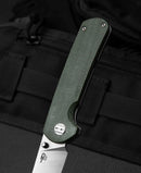 Bestech Knives Sledgehammer Folding Knife 3" D2 Tool Steel Blade Green Micarta Handle