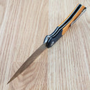 Bestech Knives Penguin Liner Folding Knife 3.63" D2 Tool Steel Blade Black / Orange G10 Handle