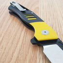 Bestech Knives Rockface Linerlock Folding Knife 3.75" D2 Tool Steel Blade Black And Yellow G10 Handle