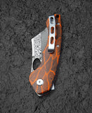 Bestech Knives Skirmish Linerlock Folding Knife 3.25" Damascus Steel Blade Black / Orange G10 Handle