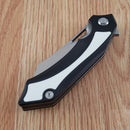 Bestech Knives Kasta Linerlock Folding Knife 3.5" 154CM Steel Blade Black And White G10 Handle
