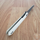 Bestech Knives Bestechman Dundee Linerlock Folding Knife 3.5" D2 Tool Steel Blade White G10 Handle