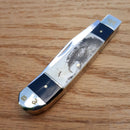 Frost Cutlery Trapper Pocket Knife Stainless Blades Buffalo Horn/Bone Handle