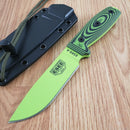 ESEE Model 4 Venom Fixed Knife 4.5" Powder Coated 1095HC Steel Full / Extended Tang Blade Machined Black And Green 3D Machined G10 Handle