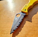 Spyderco Ladybug 3 Salt Knife 1.88" Serrated H2 Steel Blade Yellow FRN Handle