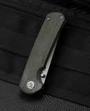 Bestech Knives Sledgehammer Folding Knife 3" D2 Tool Steel Blade Green Micarta Handle