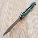 CJRB Kicker Recoil Lock Folding Knife 3.5" D2 Tool Steel Blade Green G10 Handle