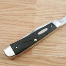 Case XX Trapper Rough Pocket Knife Stainless Blades Black Jigged Synthetic Handle 18221