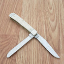 Case XX US Army Trapper Pocket Knife Stainless Steel Blades Natural Bone Handle