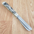 Case XX U.S. Army Trapper Pocket Knife Stainless Steel Blades Bone Handle CA15032