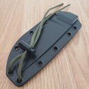 ESEE Model 4 Fixed Knife 4.5" Black Powder Coated Part Serrated 1095HC Steel Blade Micarta Handle 4STGB