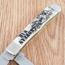 Case XX Korean War Pocket Knife Stainless Steel Blades Natural Bone Handle 50951