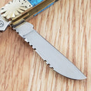 Frost Cutlery Wrangler Pocket Knife Stainless Blades Turquoise/Pearl Handle