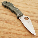 Spyderco Ladybug 3 Lockback Folding Knife 1.88" VG-10 Steel Blade Green FRN Handle