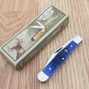 Frost Cutlery Coke Bottle Pocket Knife Stainless Steel Blades Blue Jigged Bone Handle