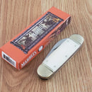 Marbles Sunfish Pocket Knife Stainless Steel Blades White Smooth Bone Handle