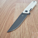 Bestech Knives Bestechman Dundee Linerlock Folding Knife 3.5" D2 Tool Steel Blade White G10 Handle