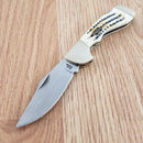 Frost Cutlery Choctaw Lockback Folding Knife 3.5" Stainless Blade Bone Handle