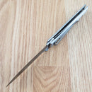 Rough Ryder Thin Man Folding Knife 3.75" Stainless Steel Blade Brushed Stainless Handle