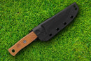 TOPS Fieldcraft Fixed Knife 3.75" Full Tang 1095HC Steel Blade Micarta Handle
