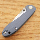 CJRB Small Feldspar Linerlock Folding Knife 3" D2 Tool Steel Blade Blue/Gray G10 Handle
