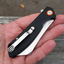 Artisan Tomahawk Linerlock Folding Knife 3" D2 Tool Steel Blade Black G10 Handle