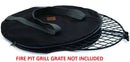 Barebones Living Fire Pit Grill Grate Carry Round Bag Black Leather Tag Zippered