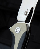 Bestech Knives Komodo Linerlock Folding Knife 3.38" D2 Tool Steel Blade Black / Tan G10 Handle