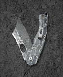 Bestech Knives Skirmish Linerlock Folding Knife 3.25" Damascus Steel Blade White / Black Damascus G10 Handle