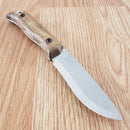 BPS Knives Compact Hunting Fixed Knife 4.25" Scandi Grind 5Cr14MoV Steel Full Tang Blade Walnut Handle
