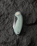 Bestech Knives Bihai Linerlock Folding Knife 2.13" 14C28N Steel Hawkbill  Blade Jade G10 Handle