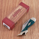 Rough Ryder Small Leg Folding Knife Stainless Blade Blue Smooth Bone Handle