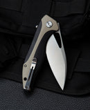 Bestech Knives Komodo Linerlock Folding Knife 3.38" D2 Tool Steel Blade Black / Tan G10 Handle