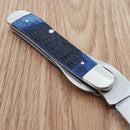 Case XX Cutlery RussLock Folding Knife 2.7" Stainless Steel Blade Navy Blue Bone Handle 07057