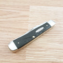 Case XX Trapper Rough Pocket Knife Stainless Blades Black Jigged Synthetic Handle 18221