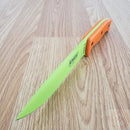 ESEE Model 6 Plain Edge Fixed Knife 5.75" Venom Green Powder Coated 1095HC Steel Blade Orange G10 Handle 6PVG