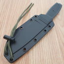 ESEE Model 4 Fixed Knife 4.5" Black Powder Coated Part Serrated 1095HC Steel Blade Micarta Handle 4STGB