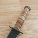 Case XX US Marine Corps Fixed Knife 7" 1095 Steel Blade Grooved Leather Handle 334